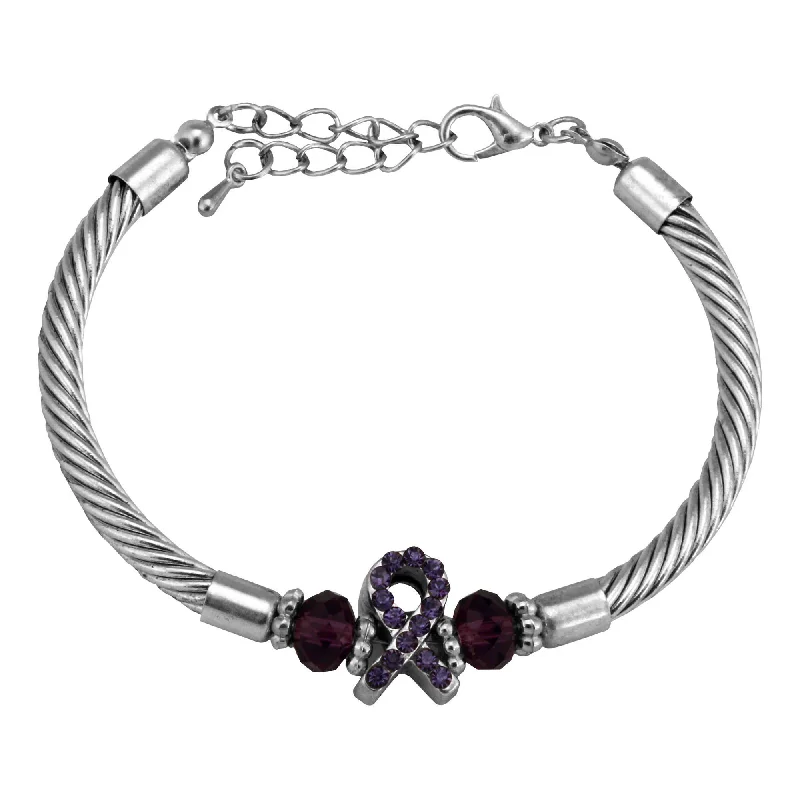 Beaded bracelets for women -Alzheimer's Awareness Cable Bracelet