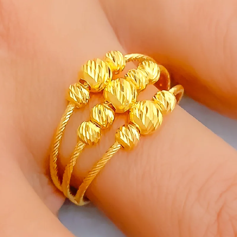 Heart-shaped rings for women -Bold Festive 22K Gold Orb Ring