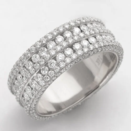 Oval engagement rings for women -14KW 3.75CTW DIAMOND 2 ROW ETERNITY BAND