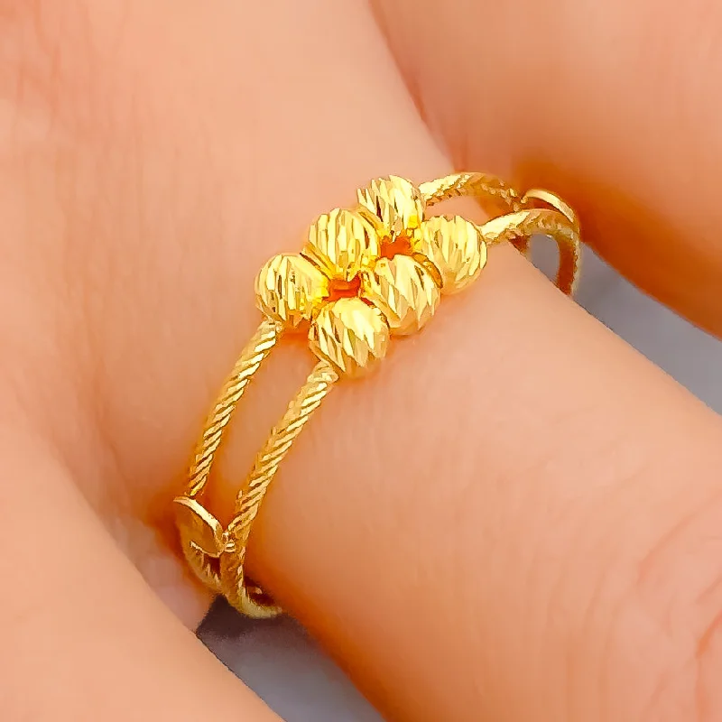 Stackable gold rings for women -Trendy Decorative 22k Gold Ring