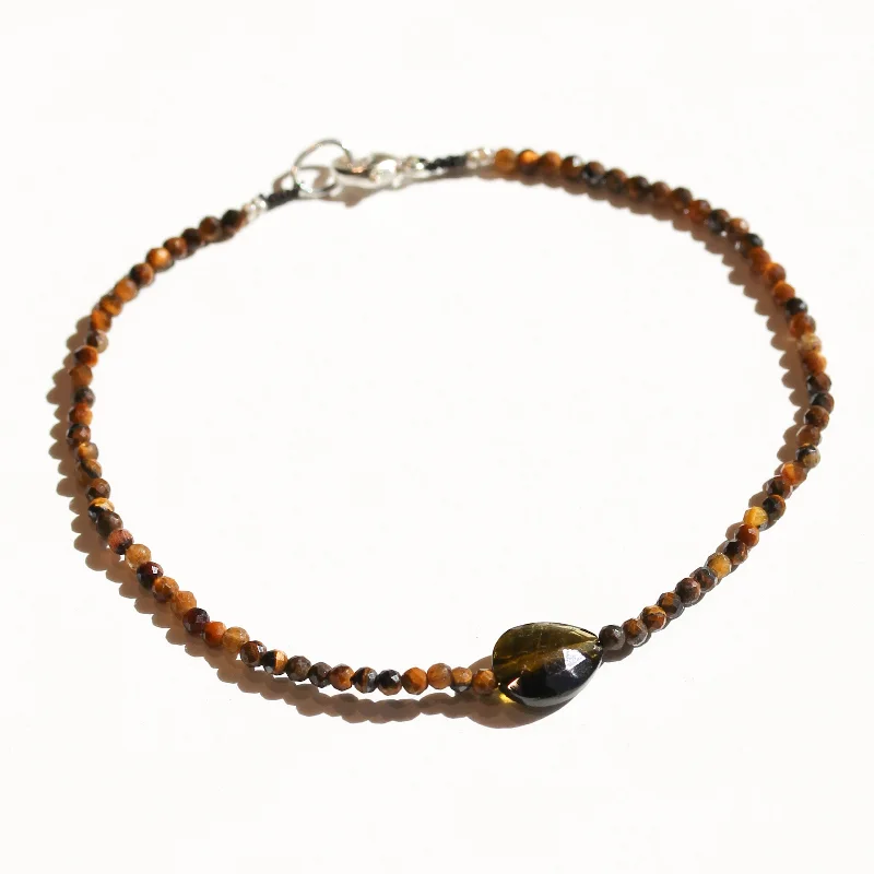 Friendship bangles for women -Tigers Eye +Tourmaline Bracelet No.16