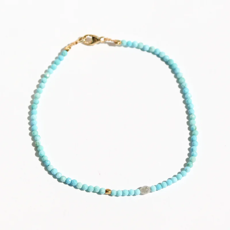 Statement bracelets for women -Turquoise + Diamond Bracelet no. 72