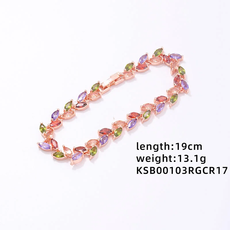 Rose Gold Colorful Crystals 17cm