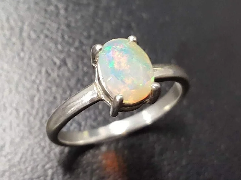 Custom rings for women -Fire Opal Ring - October Birthstone Ring - Opal Promise Ring