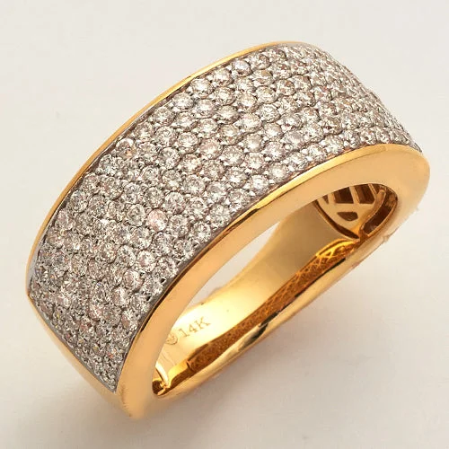 Radiant-cut engagement rings for women -14KY 1.35CTW DIAMOND MENS PAVE BAND - 7 ROWS