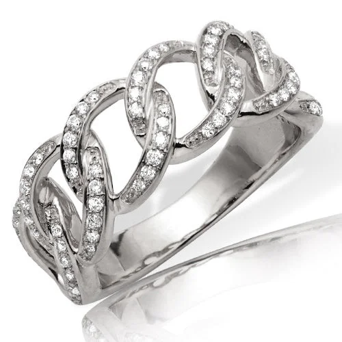 Classic engagement rings for women -14KW 0.35CTW DIAMOND MIAMI CUBAN RING