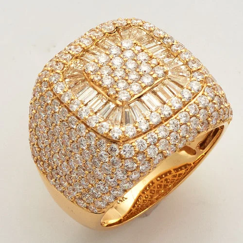 Eco-friendly engagement rings for women -14KY 6.00CTW BAGUETTE DIAMOND MENS RING