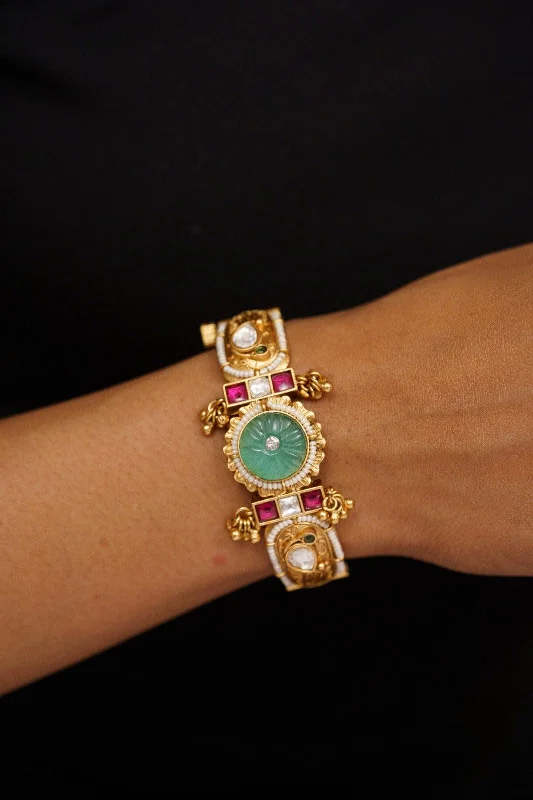 Pearl bracelets for women -Anjana Gold Bracelet | Sone pe Suhaga Collection