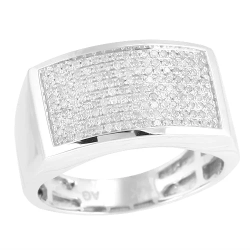 Designer diamond engagement rings for women -10KW 0.50CTW FANCY DIAMOND MENS RING