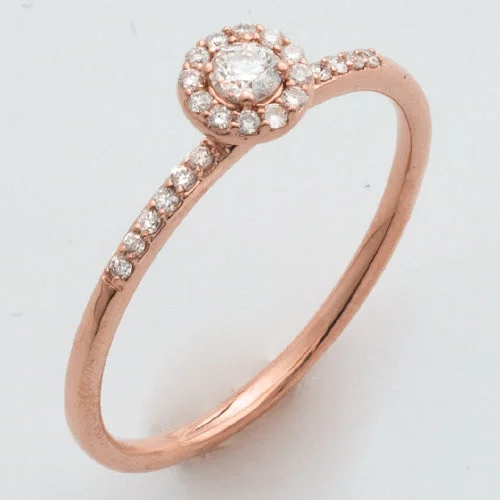 Engagement rings with filigree designs for women -14KR 0.20CTW DIAMOND PROMISE RING HALO TOP