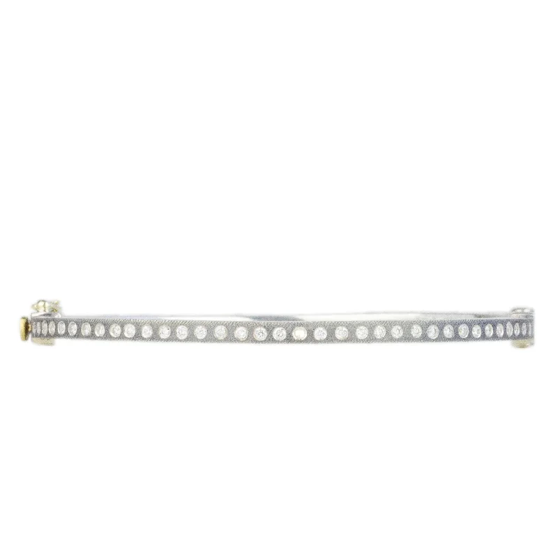 Simple gold bracelets for women -Adam 2.5mm Sterling Full Diamond Bracelet