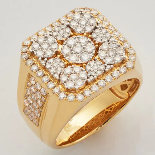 Classic engagement rings for women -14KY 2.30CTW DIAMOND SQUARE HEAD MENS RING - 9