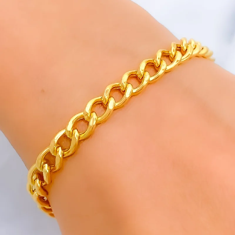 Trendy bracelets for women -Versatile Refined 22k Gold Bracelet