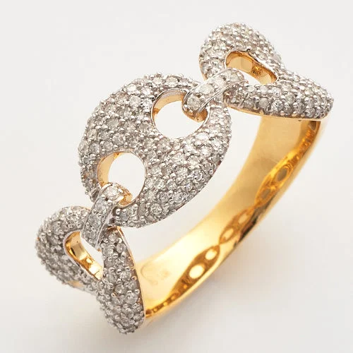 Modern engagement rings for women -10KY 1.15CTW DIAMOND GUCCI LINK MENS RING