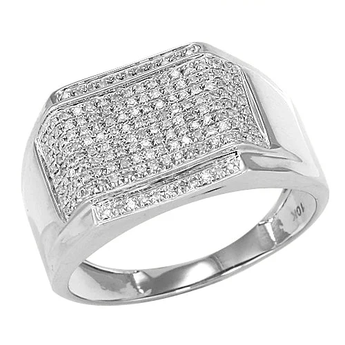 Wedding and engagement rings for women -10KW 0.40CTW MICROPAVE DIAMOND MENS RING