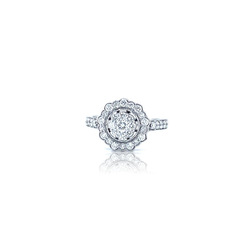 Three-stone engagement rings for women -RIYA DIAMOND RING