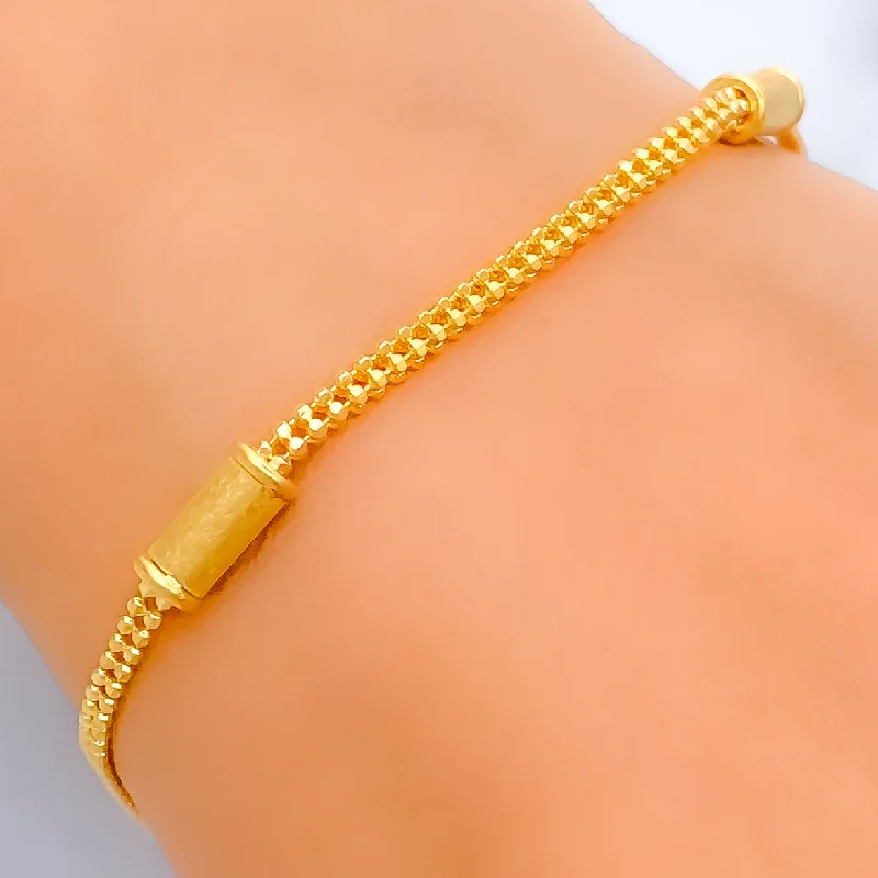 Silver cuff bracelets for women -Classic Shimmering 22K Gold Bracelet