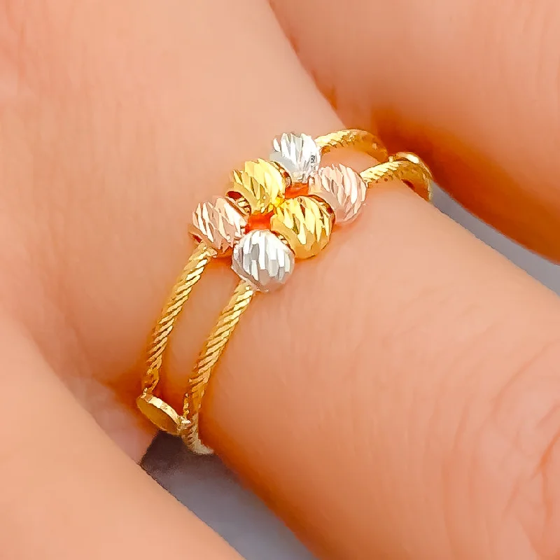 Gemstone engagement rings for women -Lovely Orb 22k Gold Ring