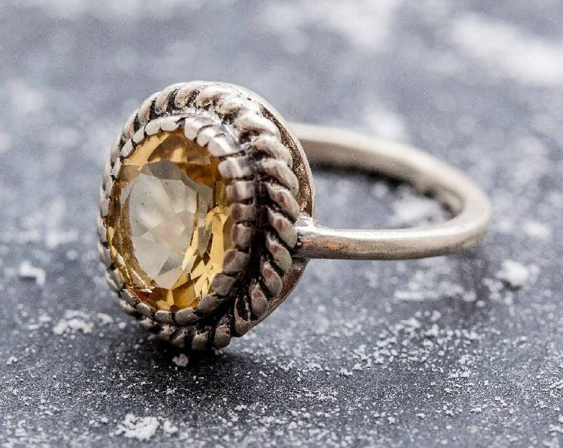 Cute rings for women -Vintage Citrine Ring - Natural Citrine Ring - November Birthstone Ring