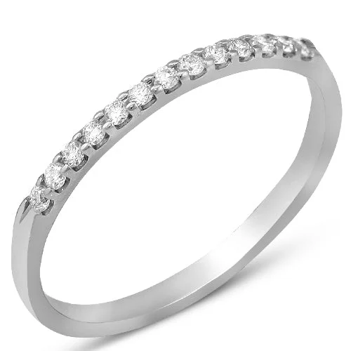 Classic solitaire engagement rings for women -14KW 0.15CTW DIAMOND 13-STONE MACHINE SET BAND