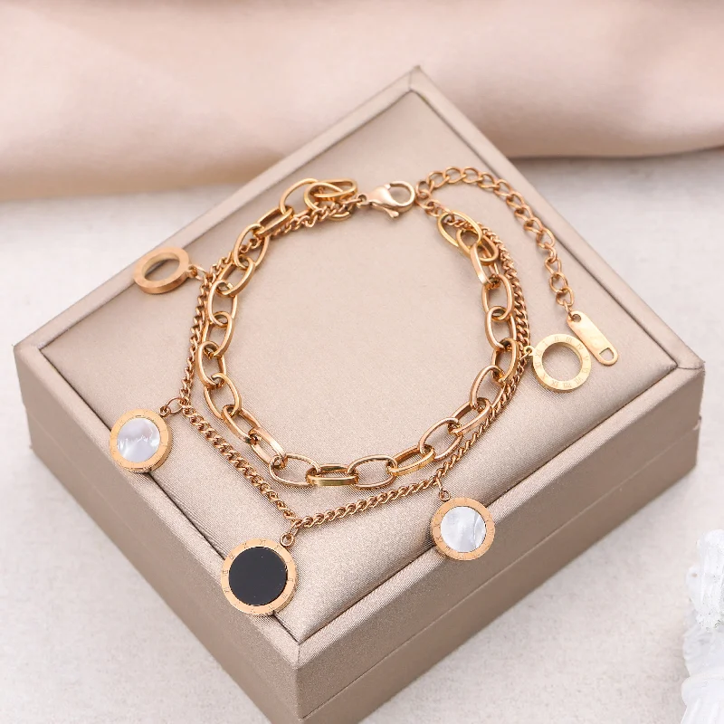 Charm bracelets for women -Classic Style Solid Color Stainless Steel Bracelets