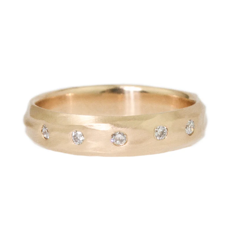 Solitaire engagement rings for women -Diamond Stream Band