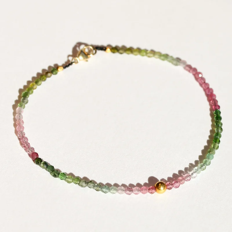 Adjustable bangles for women -Watermelon Tourmaline Bracelet