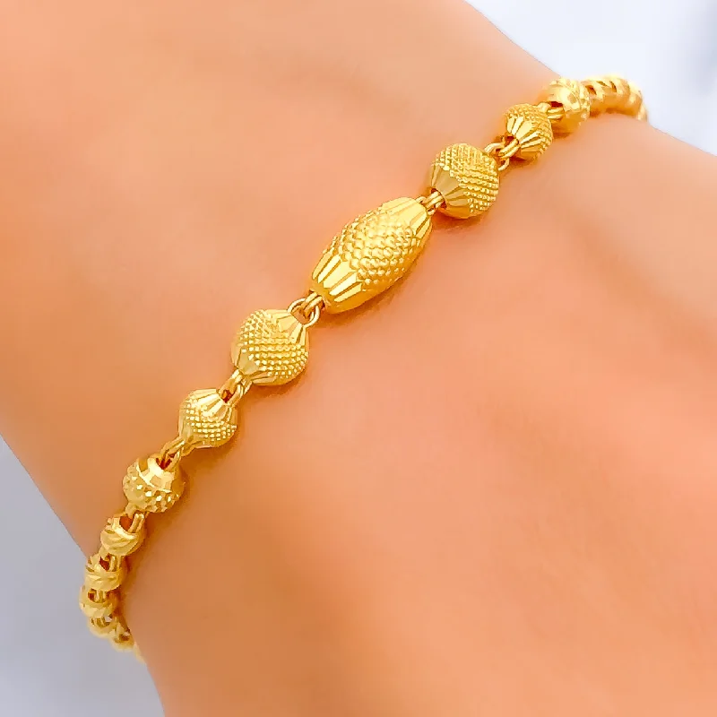 Cuff bracelets for women -Lovely Elevated 22k Gold Bracelet