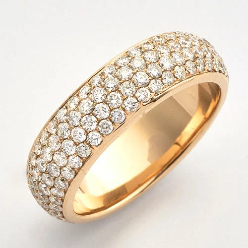 Affordable engagement rings with diamonds for women -14KY 2.15CTW DIAMOND MENS 4-ROW PAVE ETERNITY BAND