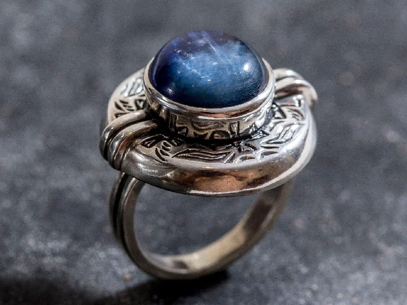 Elegant rings for women -Kyanite Ring - Genuine Blue Kyanite Ring - Egyptian Ring