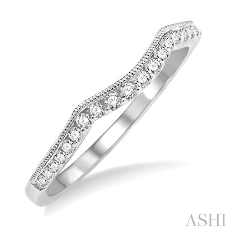 Stackable engagement rings for women -1/6 ctw Round Cut Diamond Wedding Band in 14K White Gold