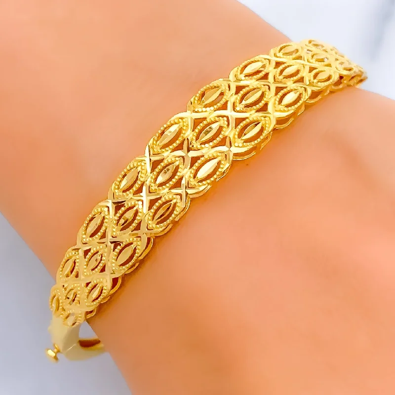 Multi-strand bracelets for women -Clean Eternal Radiant 22k Gold Bangle Bracelet