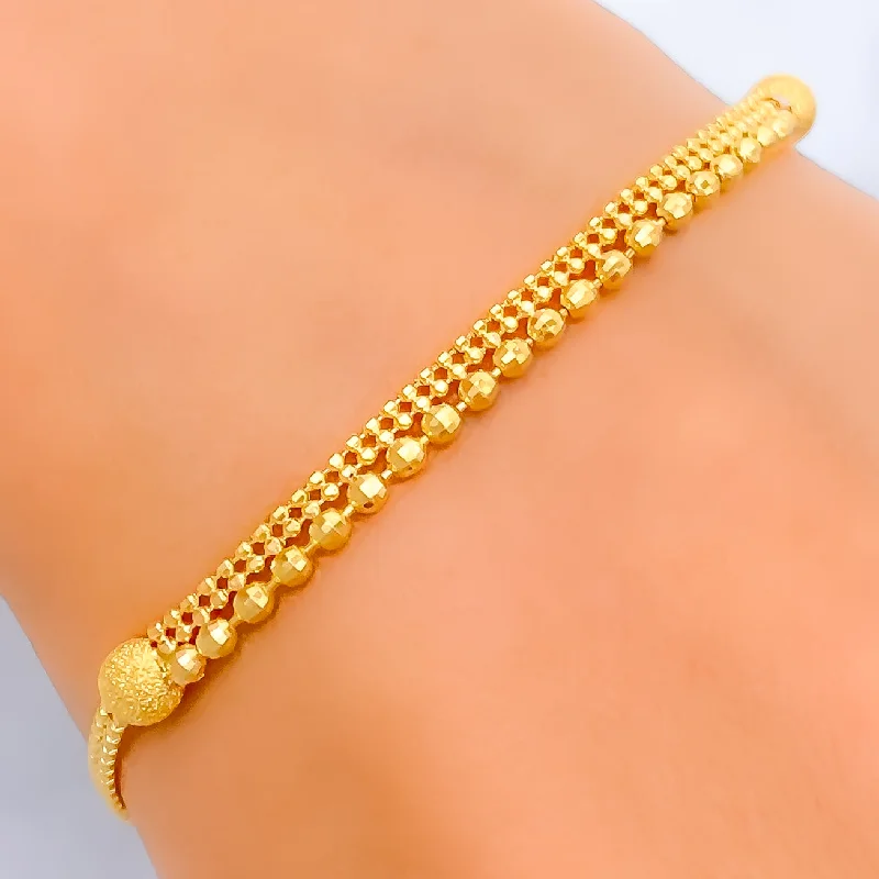 Trendy bracelets for women -Rich Vibrant 22K Gold Bracelet