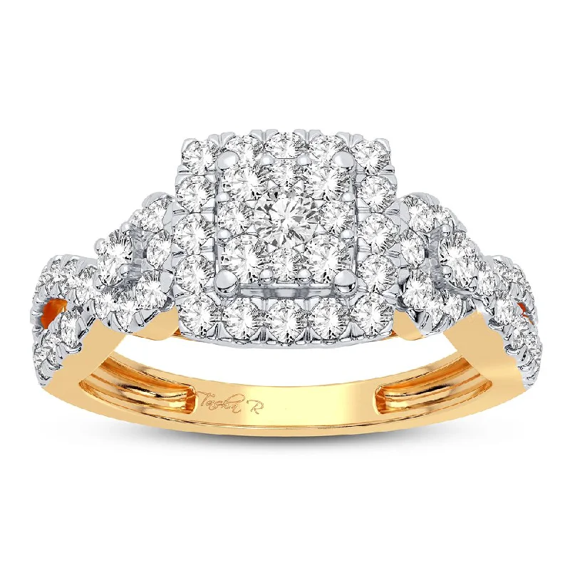 Engagement rings with platinum bands for women -14K 0.75CT Diamond Ring