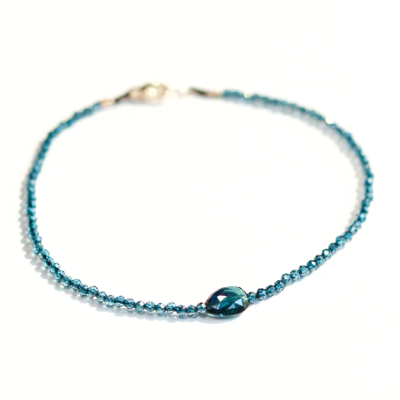 Silver bracelets for women -London Blue Topaz & Blue Tourmaline Bracelet No. 109