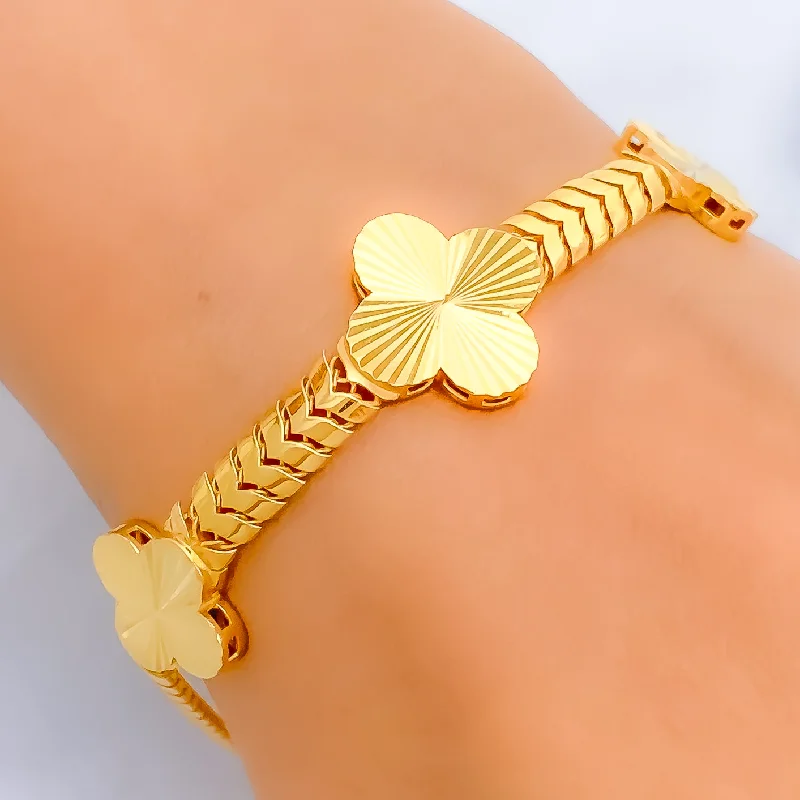 Gemstone bangles for women -Rich Vibrant 22k Gold Bracelet