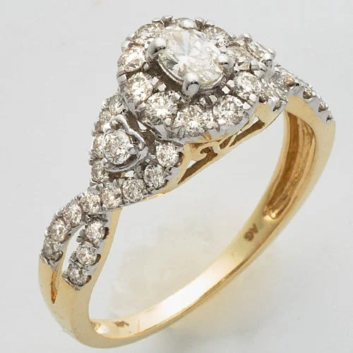 Romantic engagement rings for women -14KY 1.00CTW DIAMOND OVAL SHAPE BRIDAL