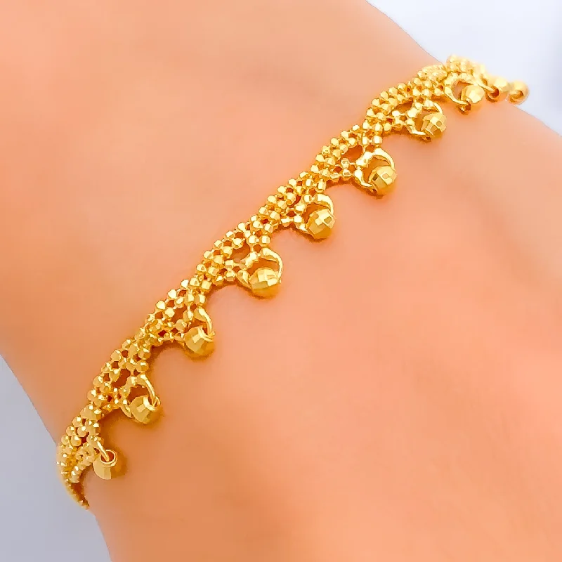 Gold bangles for women -Fashionable Stylish 22K Gold Bracelet