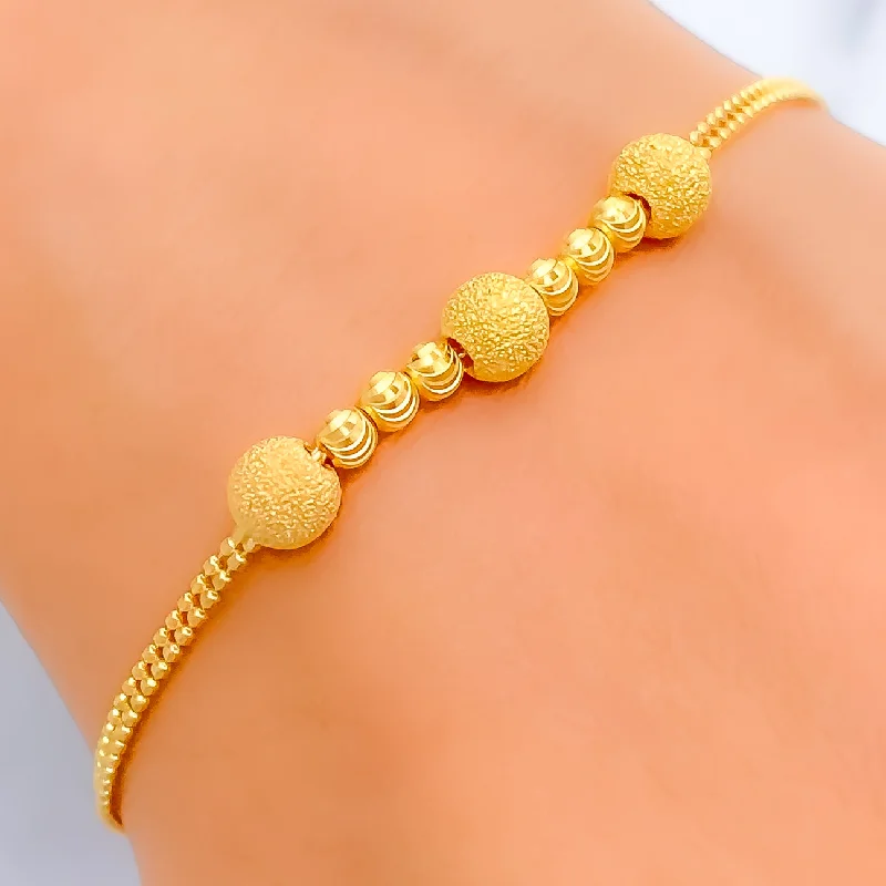 Friendship bangles for women -Bold Charming 22K Gold Bracelet