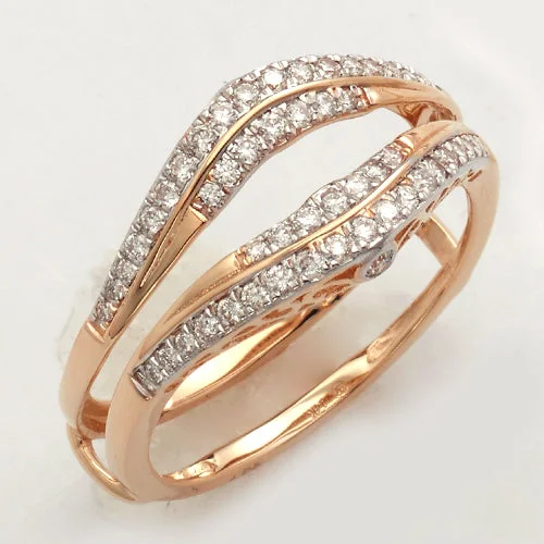 Cushion-cut engagement rings for women -14KR 0.35CTW DIAMOND RING GUARD