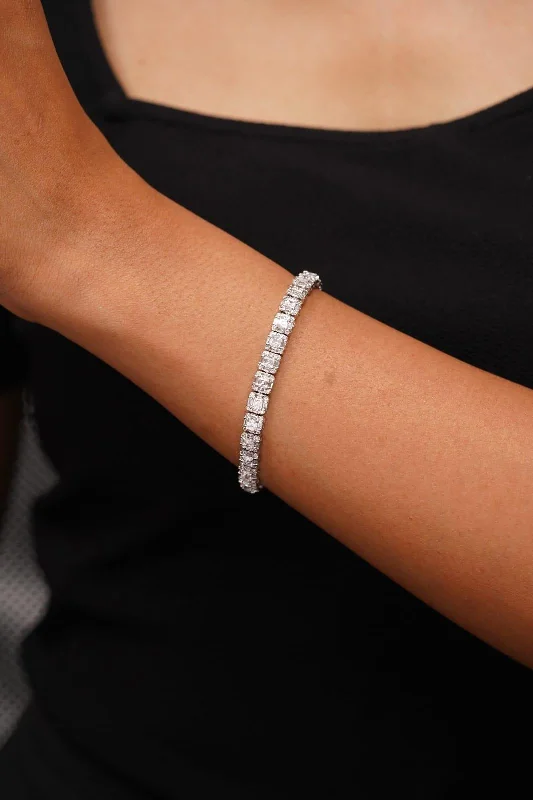 Antique-style bracelets for women -Gemini Baguette Diamond Tennis Bracelet