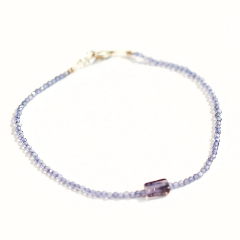 Bangle bracelets for women -Iolite Bracelet No. 108