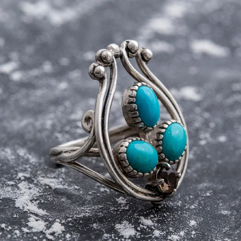 Birthstone rings for women -Turquoise Statement Ring - Sleeping Beauty Turquoise - Blue Boho Ring