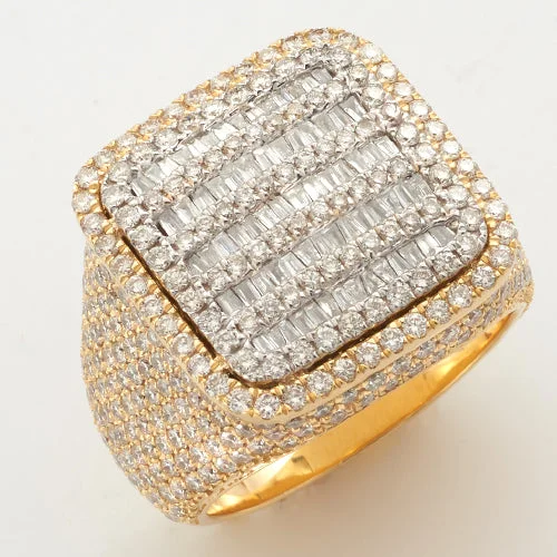 Timeless engagement rings for women -14KY+W 4.80CTW DIAMOND BAGUETTE SQUARE RING