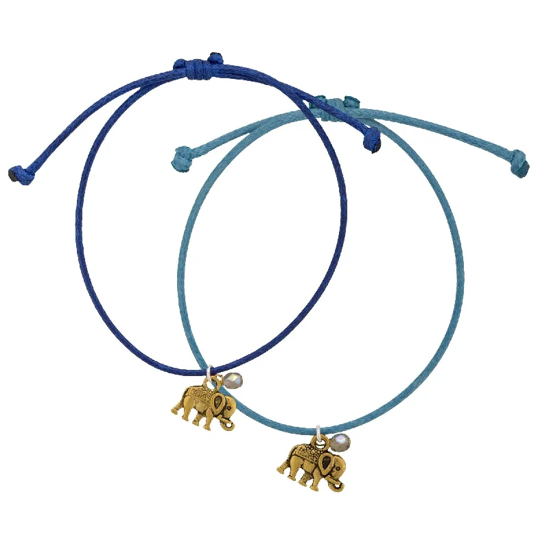 Women’s gold cuff bangles -Elephant Friendship Bracelet - Set of 2!