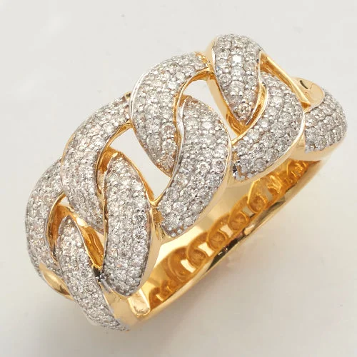 Traditional engagement rings for women -14KY 1.85CTW DIAMOND MIAMI CUBAN RING