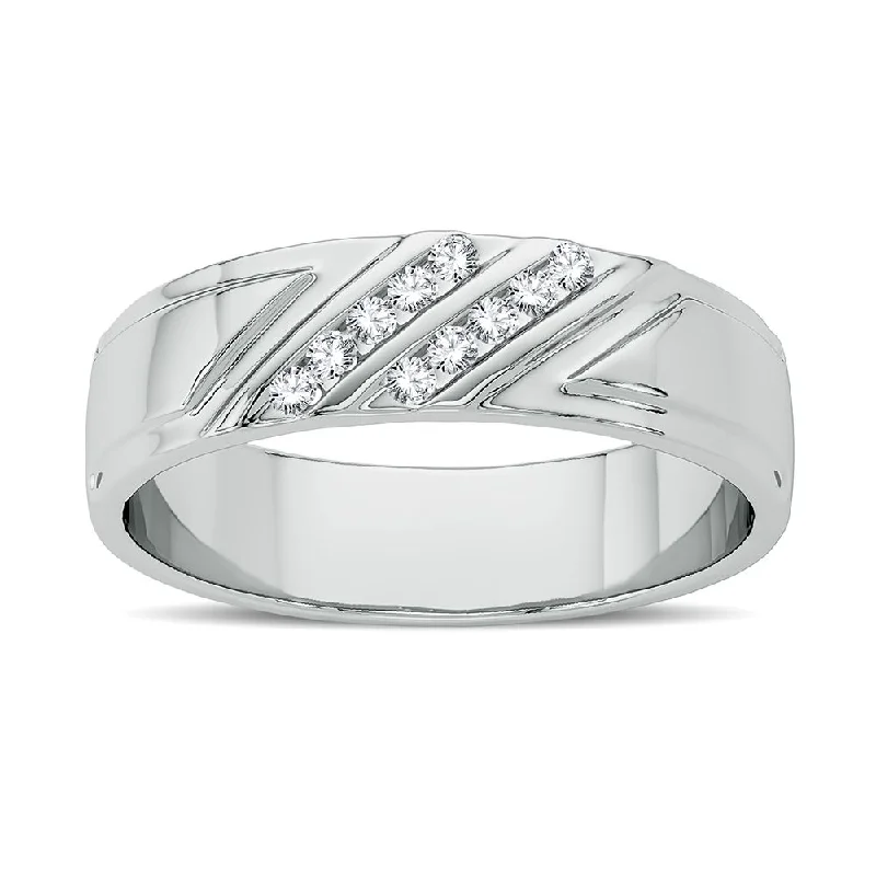 Engagement rings with filigree designs for women -14K 0.10CT Diamond Band