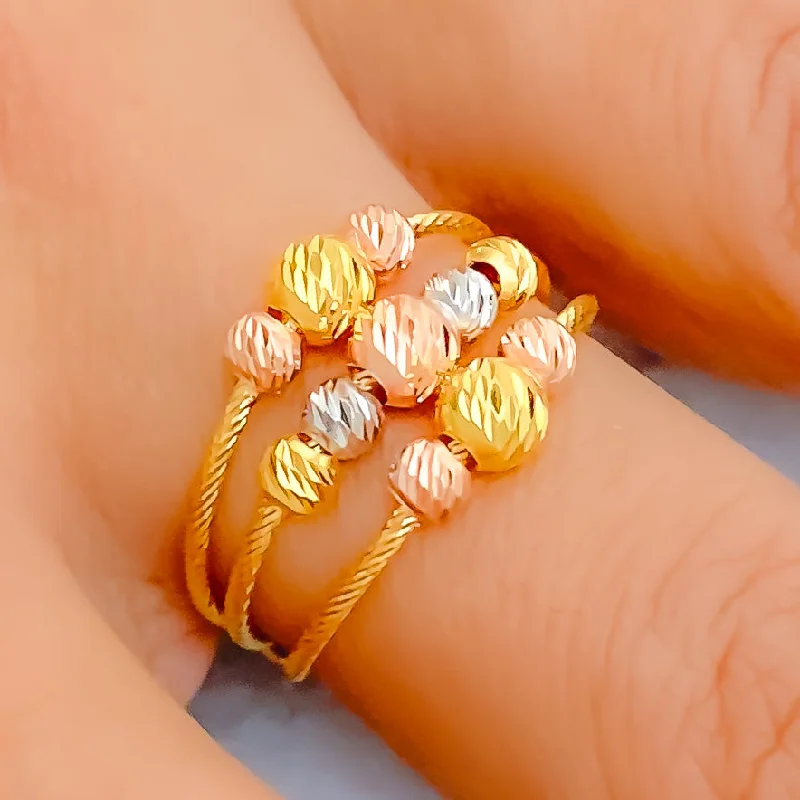 Simple gold rings for women -Vibrant Upscale 22K Gold Ring