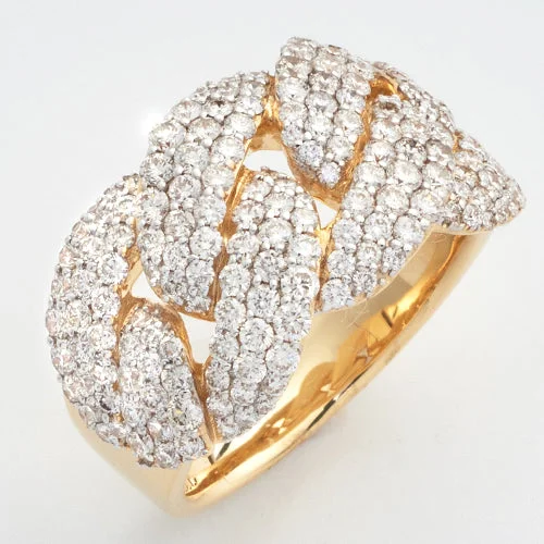 Engagement rings with gold bands for women -14KY 2.85CTW DIAMOND MIAMI CUBAN MENS RING