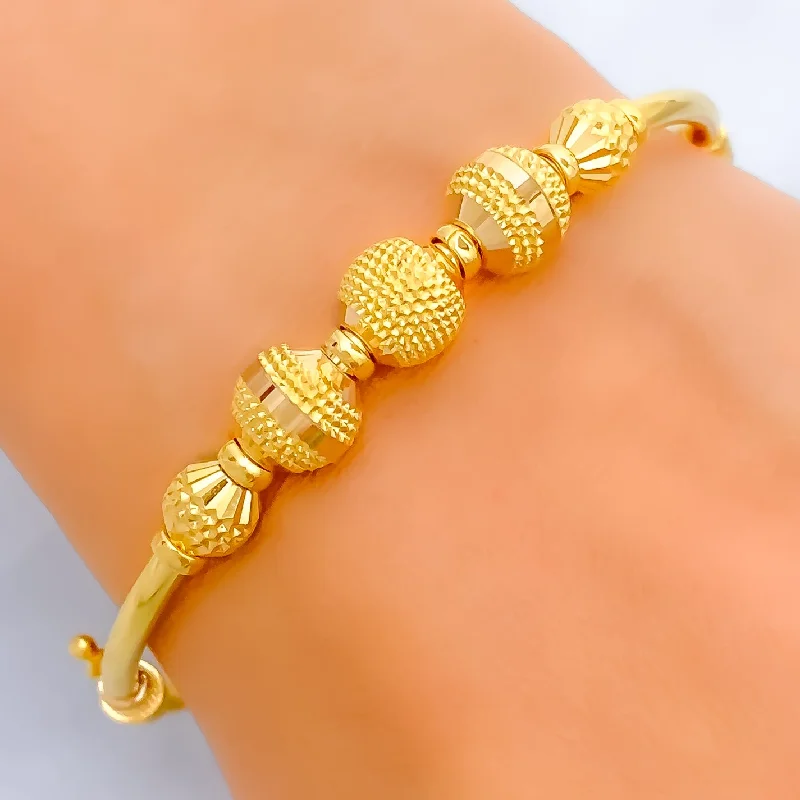 Adjustable tennis bracelets for women -Classic Delightful 22k Gold Bangle Bracelet